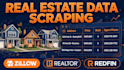scrape real estate data from zillow, realtor, redfin