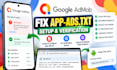 set up app ads txt and fix admob verification issues