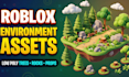 create roblox environment assets, nature props, low poly props, trees and rocks