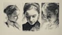 draw unique digital charcoal sketch and illustration