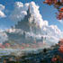 make a professional landscape concept art in painterly style