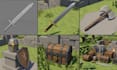 roblox low poly weapons game assets medieval props pack weapon treasure chest