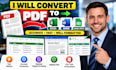 convert PDF to excel, word, or google sheets