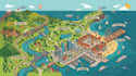 design an interactive website map, svg map, vector illustration