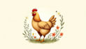 do chicken rustic hen and floral frame logo design 1 day