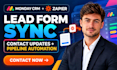 setup monday com crm zapier lead form integration contact sync automation