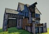 model stylized 3d game asset, 3d building model, unreal engine 5 level design