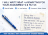 write assignments and notes in neat handwriting
