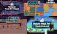 pixel art tileset, rpg tilemap pixel environment, scene, 2d pixel art background