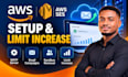setup AWS ses SMTP server, remove sandbox, and increase sending limit