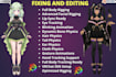 rig and edit vrchat furry avatar, 3d vtuber model, animaze, obs studio