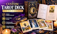 design a custom tarot deck with box and guidebook, print ready