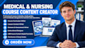 create medical and nursing online course content, elearning content and quizzes