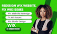 redesign wix website, fix wix issues, edit and design wix studio