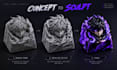 sculpt premium custom artisan keycaps, unique anime and fantasy models in zbrush