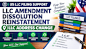 handle llc amendment, dissolution, reinstatement and address changes