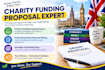 write charity funding proposal, grant proposal and fundraising strategy