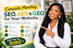 do monthly SEO, and GEO for google and ai ranking