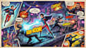 draw in comic style and retro colors