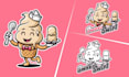 design colorful cartoon mascot logo
