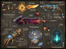 design creative concept art of weapons and items