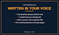 write captions, product descriptions, and bios in your voice