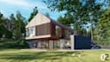 do villa exterior design and render , 360 panorama , walkthrough