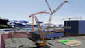 create industrial 3d construction sequence and modular building animation