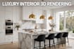 design modern luxury kitchen 3d rendering
