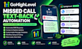 set up gohighlevel missed call text back automation