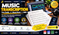 transcribe music into sheet music, notes, and midi