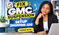 setup gmc  fix google merchant center misrepresentation and suspension issues