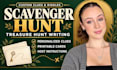scavenger hunt treasure hunt clues riddles printable PDF cards host instructions