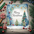 draw christmas card, invitation with watercolor