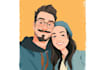 draw couple portrait illustration