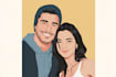couple portrait wedding portrait illustration