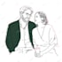 draw a cute cartoon couple portrait
