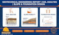 geotechnical engineer report soil analysis slope foundation design geology stamp
