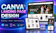 design canva landing page, canva website design, responsive business website pro