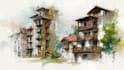 draw digital architectural sketches and illustrations