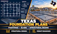 draw texas foundation plan, structural design, footings, slab, beam permit plan
