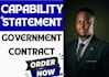 write a professional government contracting capability statement