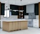 custom kitchen design, 3d interior rendering, kitchen renovation