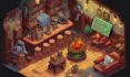 create isometric pixel map game environment pixel art tileset top down game art