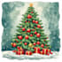 design a custom flat style christmas illustration