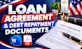 professionally prepare loan agreement and debt repayment documents