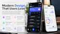 develop a custom flutter mobile app with modern UI