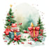 draw christmas card, invitation with watercolor