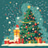 design a custom flat style christmas illustration