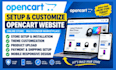 set up opencart website customize opencart online store upload products opencart